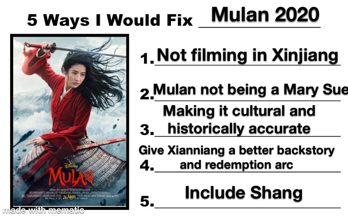 5 ways I fix Mulan 2020