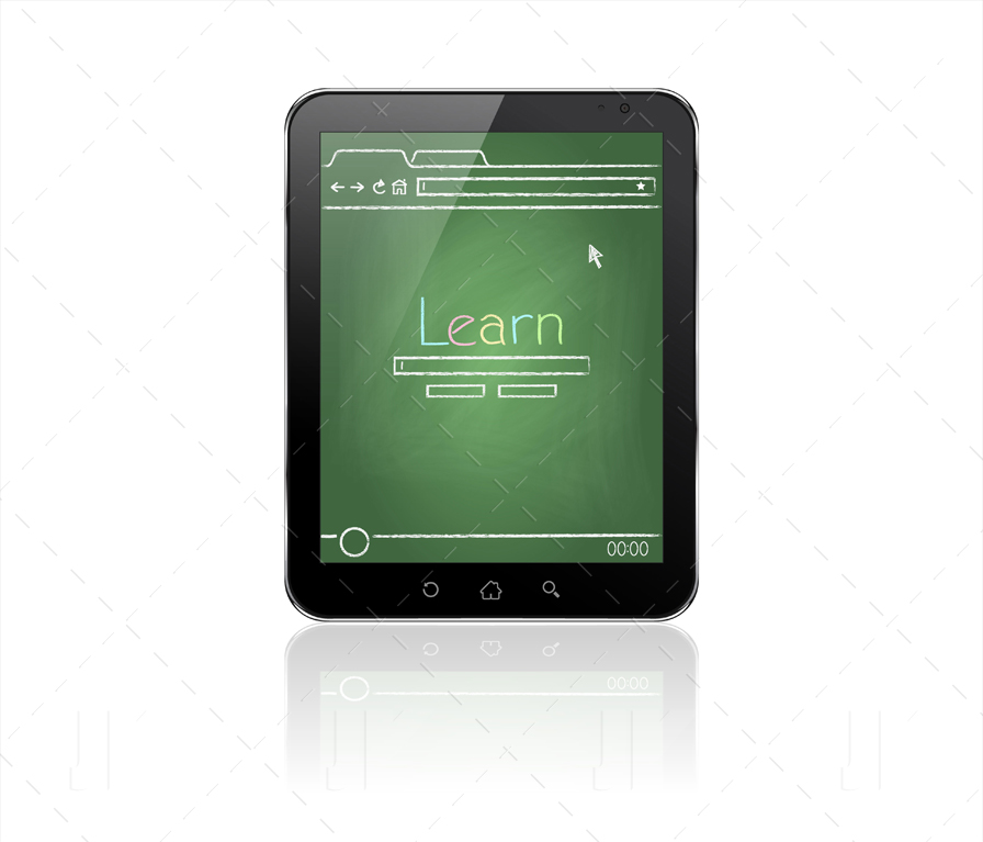 Chalkboard Webpage On A Tablet Pc