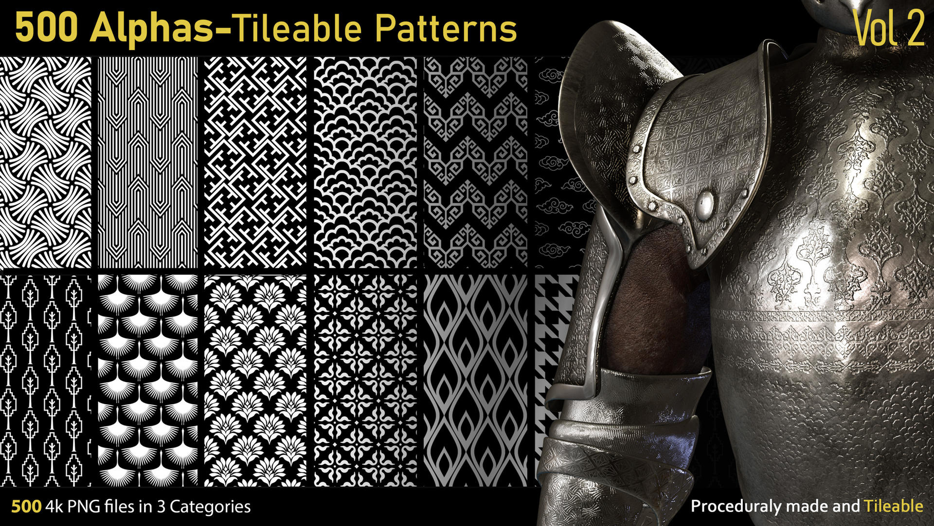 500 Alphas-Tileable Patterns-Vol2 by cgartools on DeviantArt