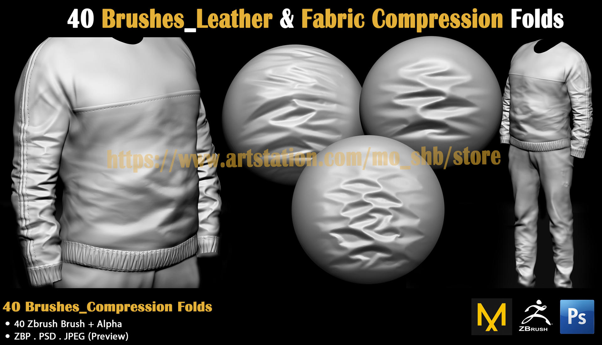40 Fabric Brushes - Tension - Compression Folds by cgartools on DeviantArt