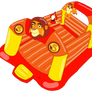 Simba and his pals having fun in a bouncy castle