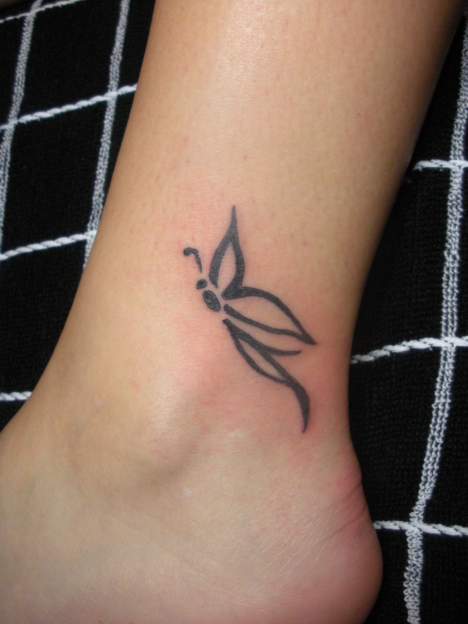 Ankle Butterfly Tattoo