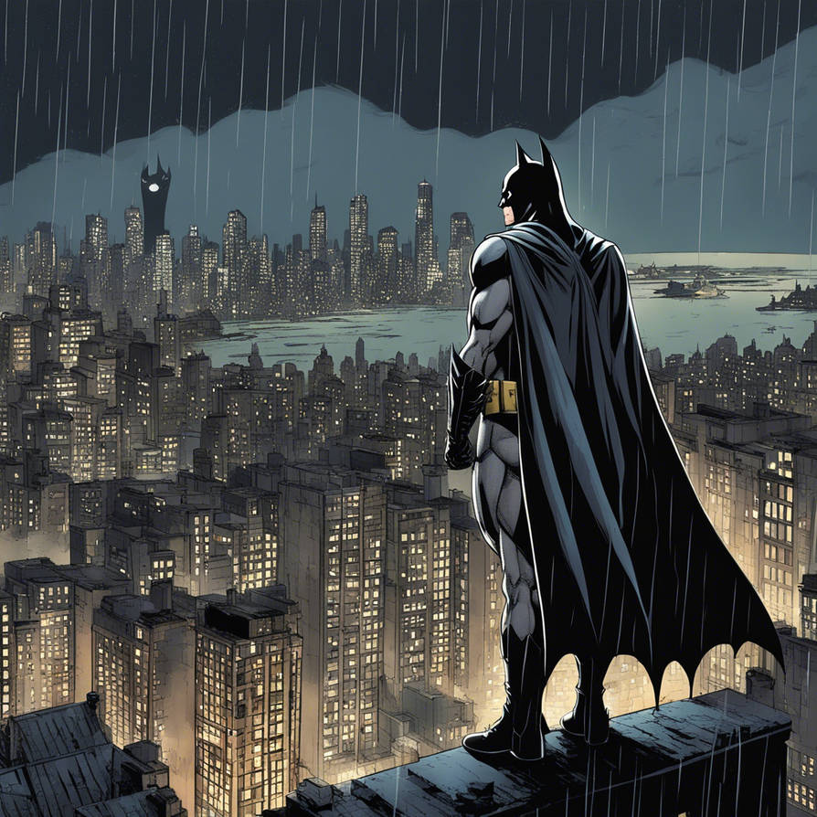 Batman Design Building Batman, standing on a building, overlooking Gotham by G3ralt0fR1v1A on ...