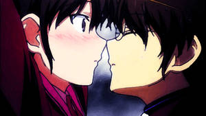 Keima and Chihiro Sharing a Kiss