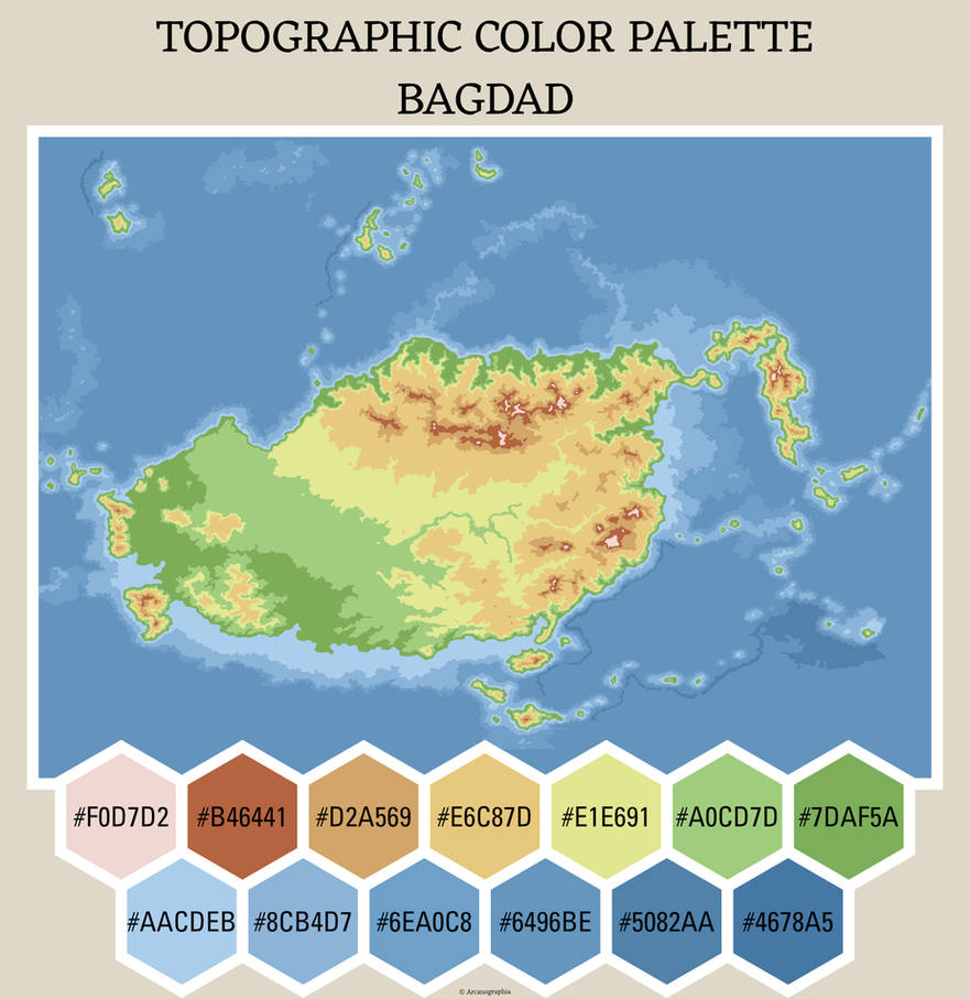 Topographical Color Palette 'Bagdad' by Arcanographia on DeviantArt