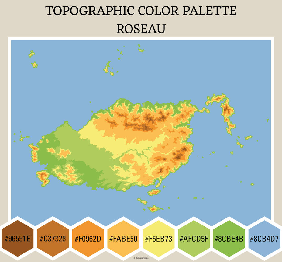 Topographical Color Palette 'Roseau' by Arcanographia on DeviantArt