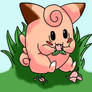 Clefairy eating a Pecha berry