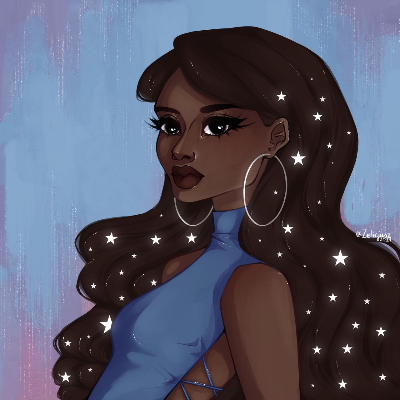 Blue Celestial Girl by Zelicjusz : r/EbonyImagination