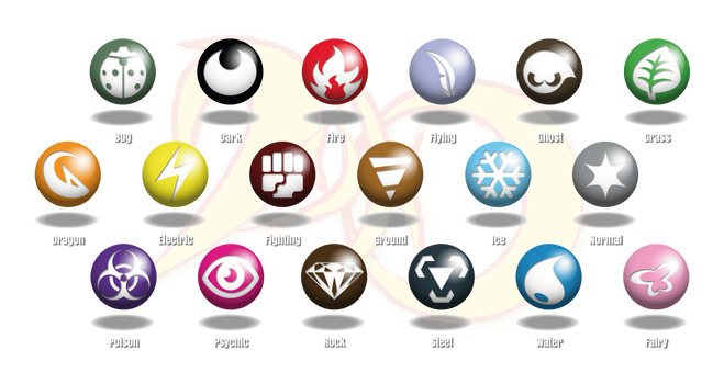 22 Pokemon type symbols by Maskadra42