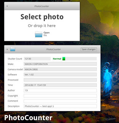 elementary OS PhotoCounter app mockup version 2
