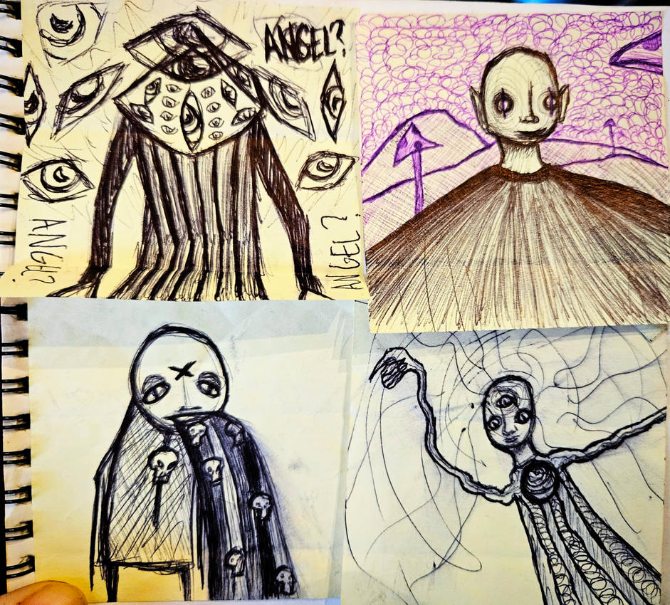 creepy sticky note sketches by 010Person010 on DeviantArt