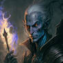 Zastermont Legendary dark elf wizard with blue fla