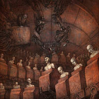 Cover art for HORROR GOD / TECHNE split CD