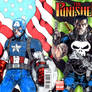 The Punisher and Captain America-SOLD
