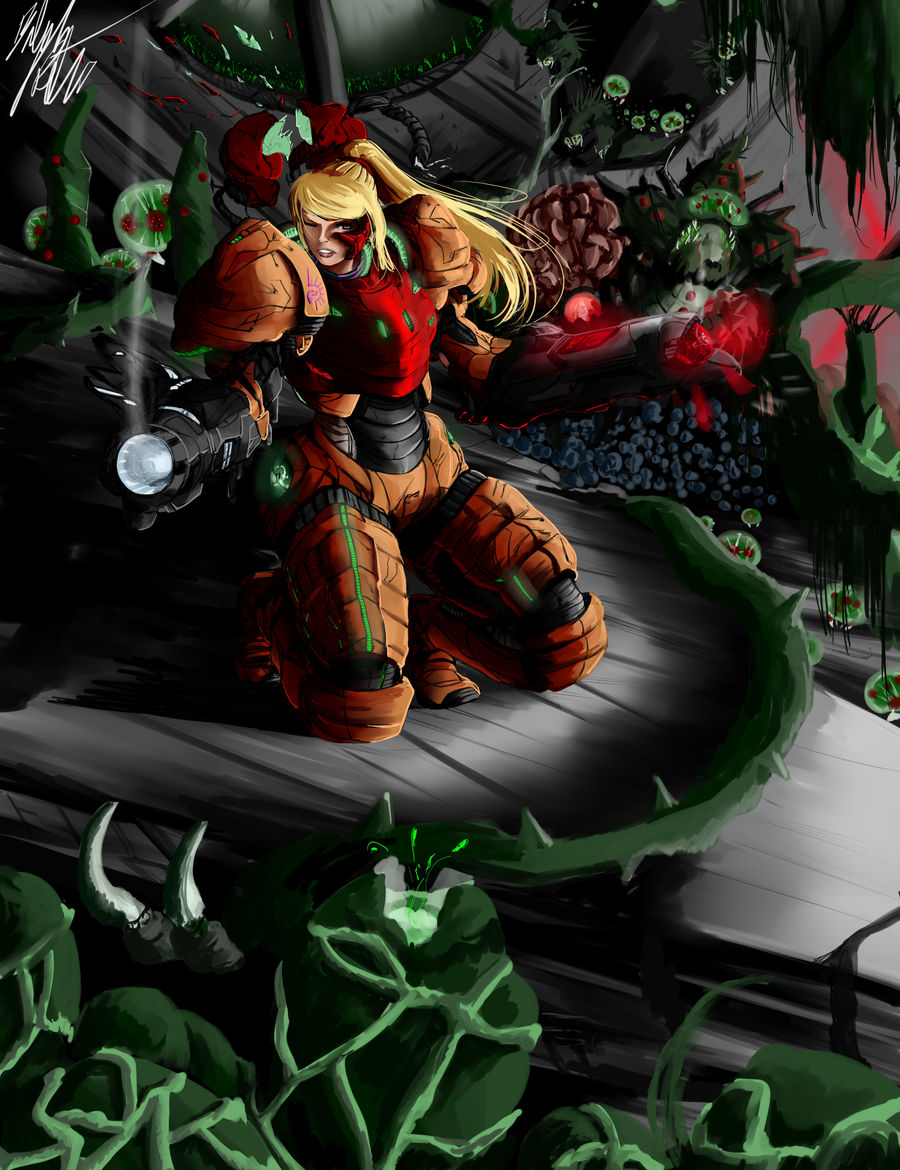 Samus Bleeding Samus - Infection by PeterPrime on DeviantArt