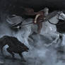 Odin rides Sleipnir to Hel