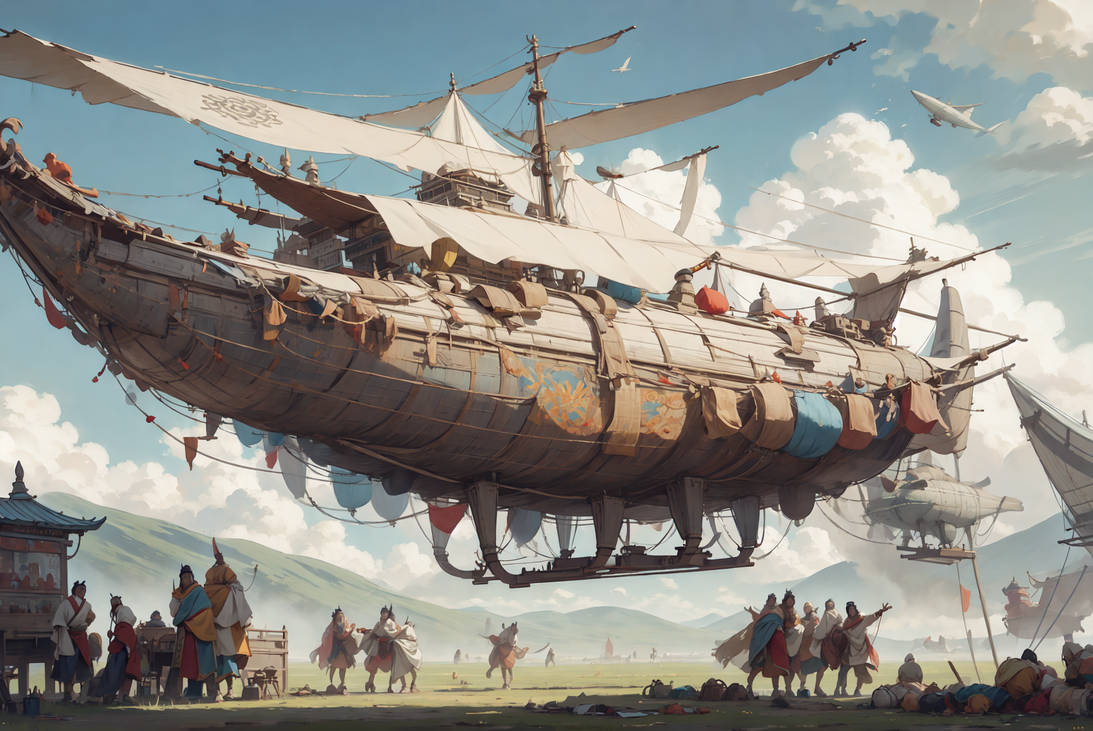 Mongol airship by damnedfish on DeviantArt
