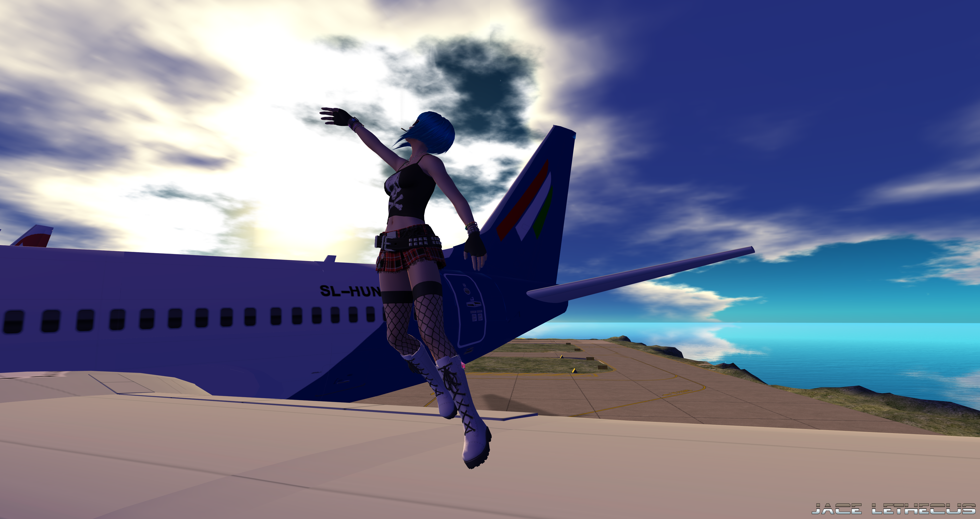 Yuki on Planes 03 - Second Life