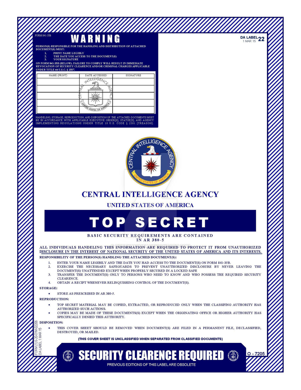 CIA Cover Sheet by rustybauder on DeviantArt