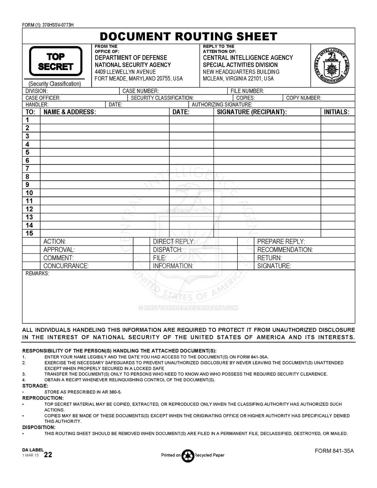 Document Routing Sheet by rustybauder on DeviantArt