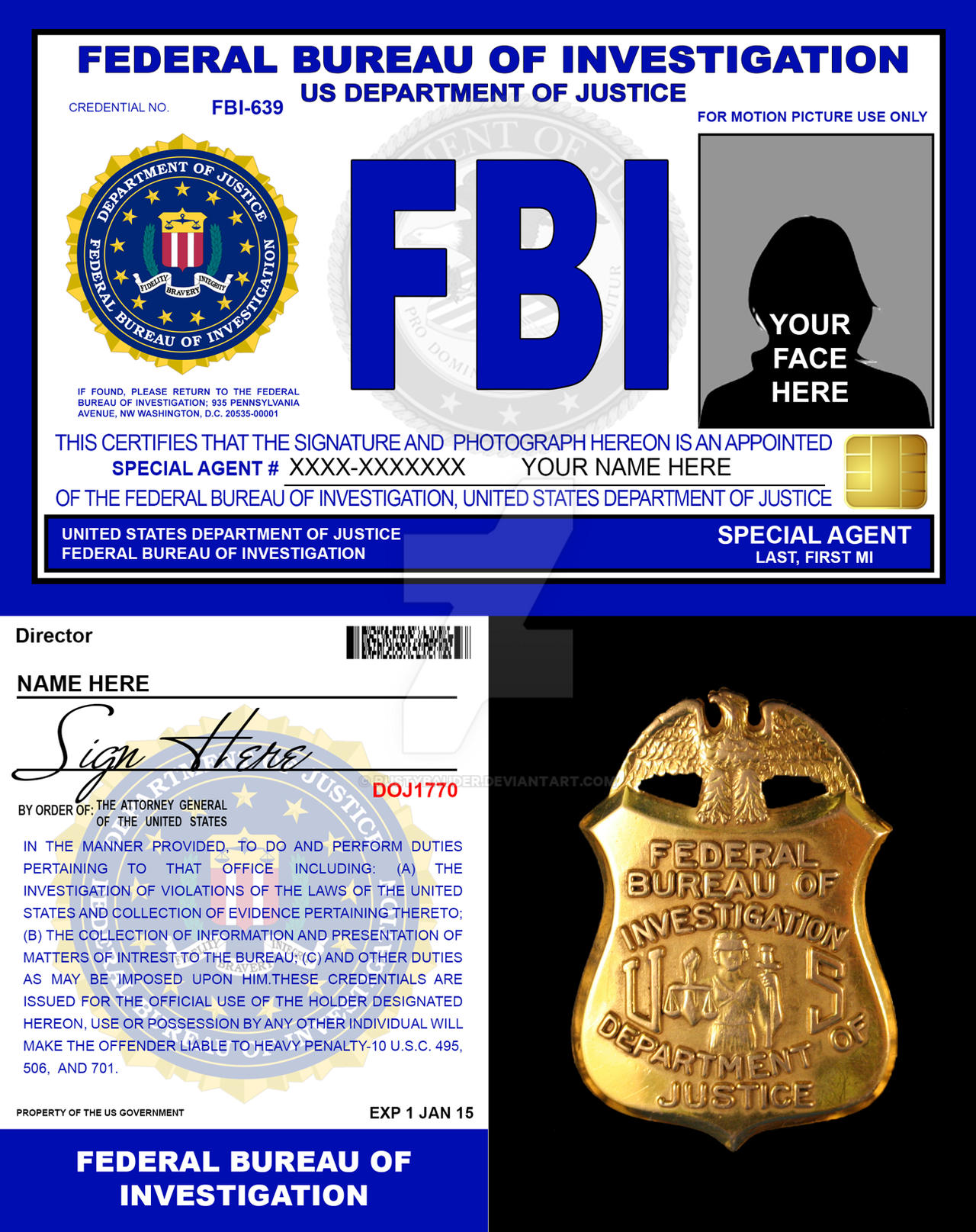 Movie FBI Credentials V2 by rustybauder on DeviantArt