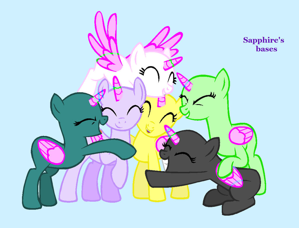 mlp base:group hug! by SapphireScarletta on DeviantArt