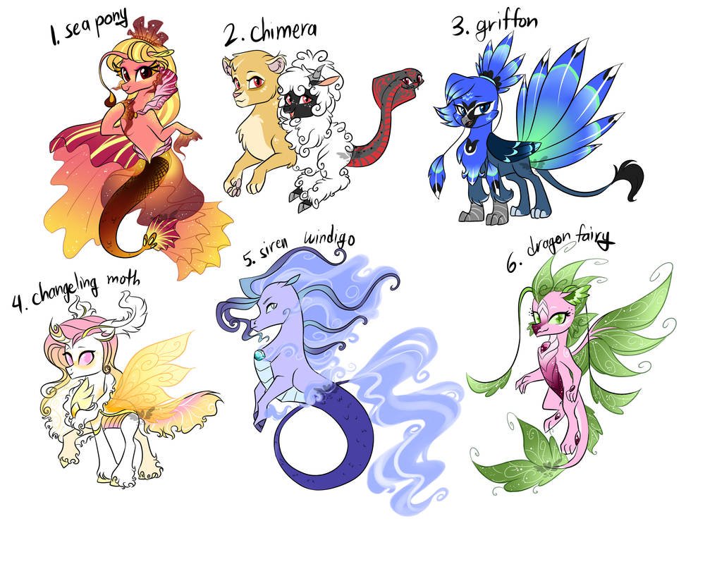 mlp other species 2auction (OPEN) by SapphireScarletta on DeviantArt