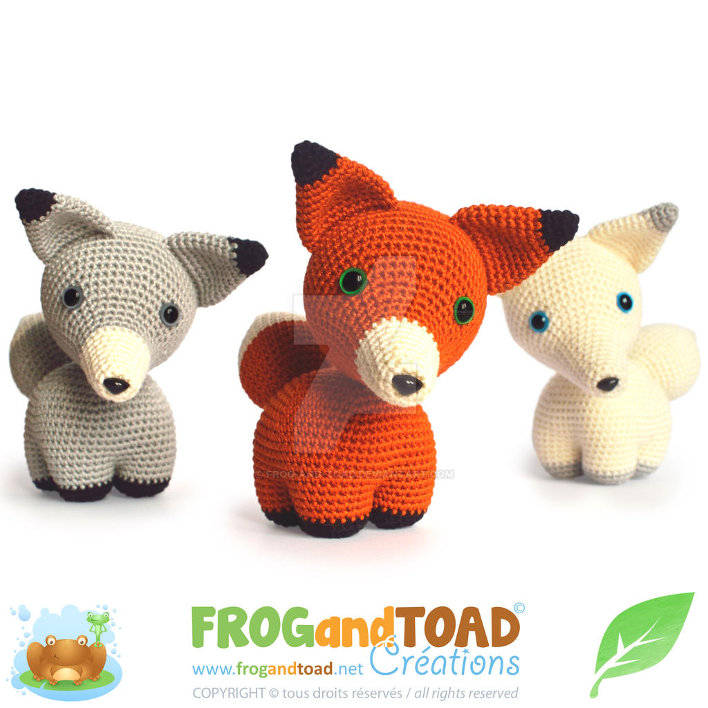 Renard Fox Trio Amigurumi Pattern FROGandTOAD Cr