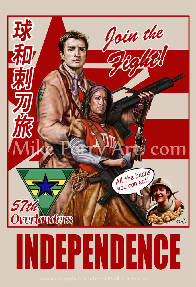 Firefly Brown Coat Propaganda Poster by MikePerryArt
