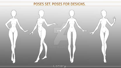 Poses set. Poses for designs.