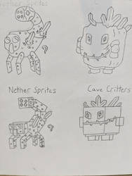 Nether sprite and Cave critter deminecrafted