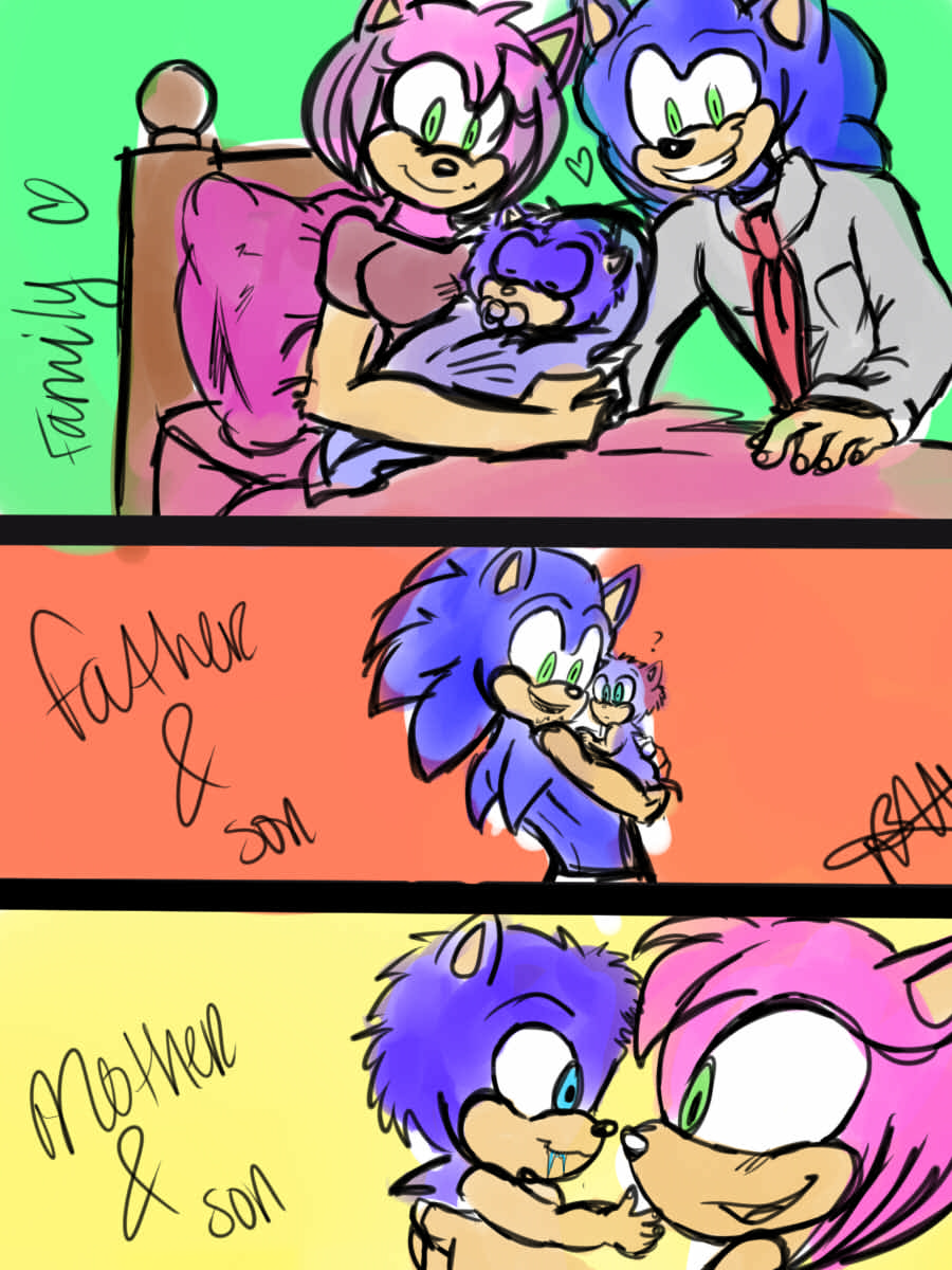 Art Trade: SonAmy Family by Jame5rheneaZ on DeviantArt