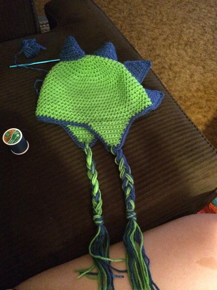 Crocheted Dino Hat