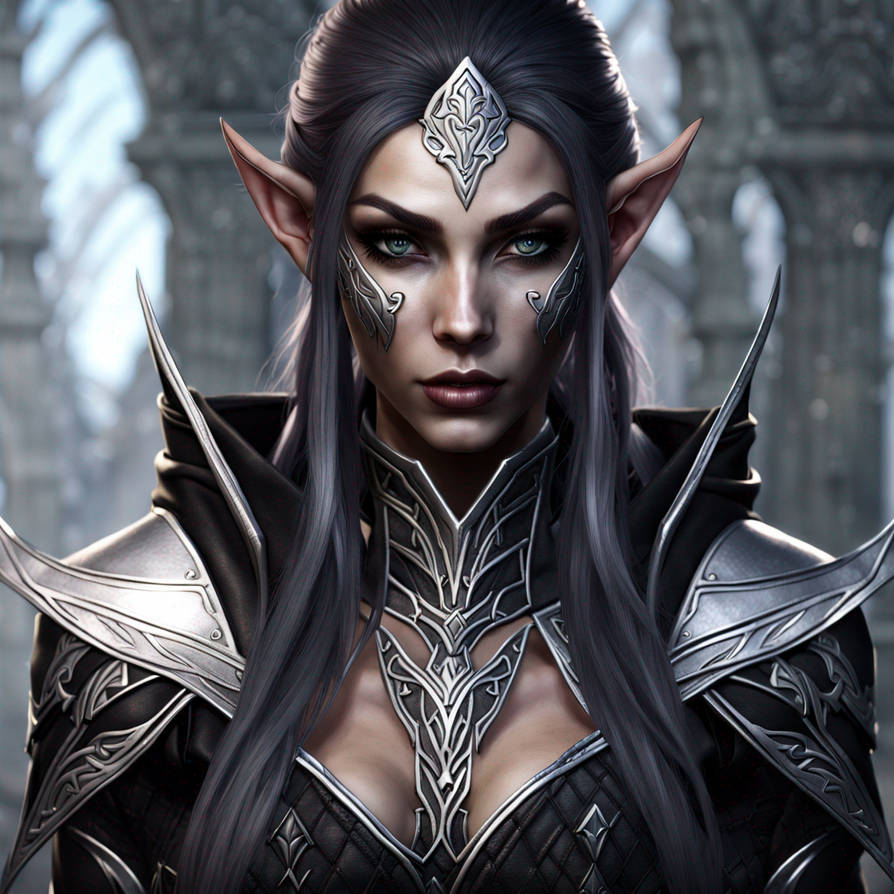 8K Elven Assassin Female Black And Silver Myst By Sdart117 On 8k-elven-assassin-female-black-and-silver-myst-by-sdart117-on