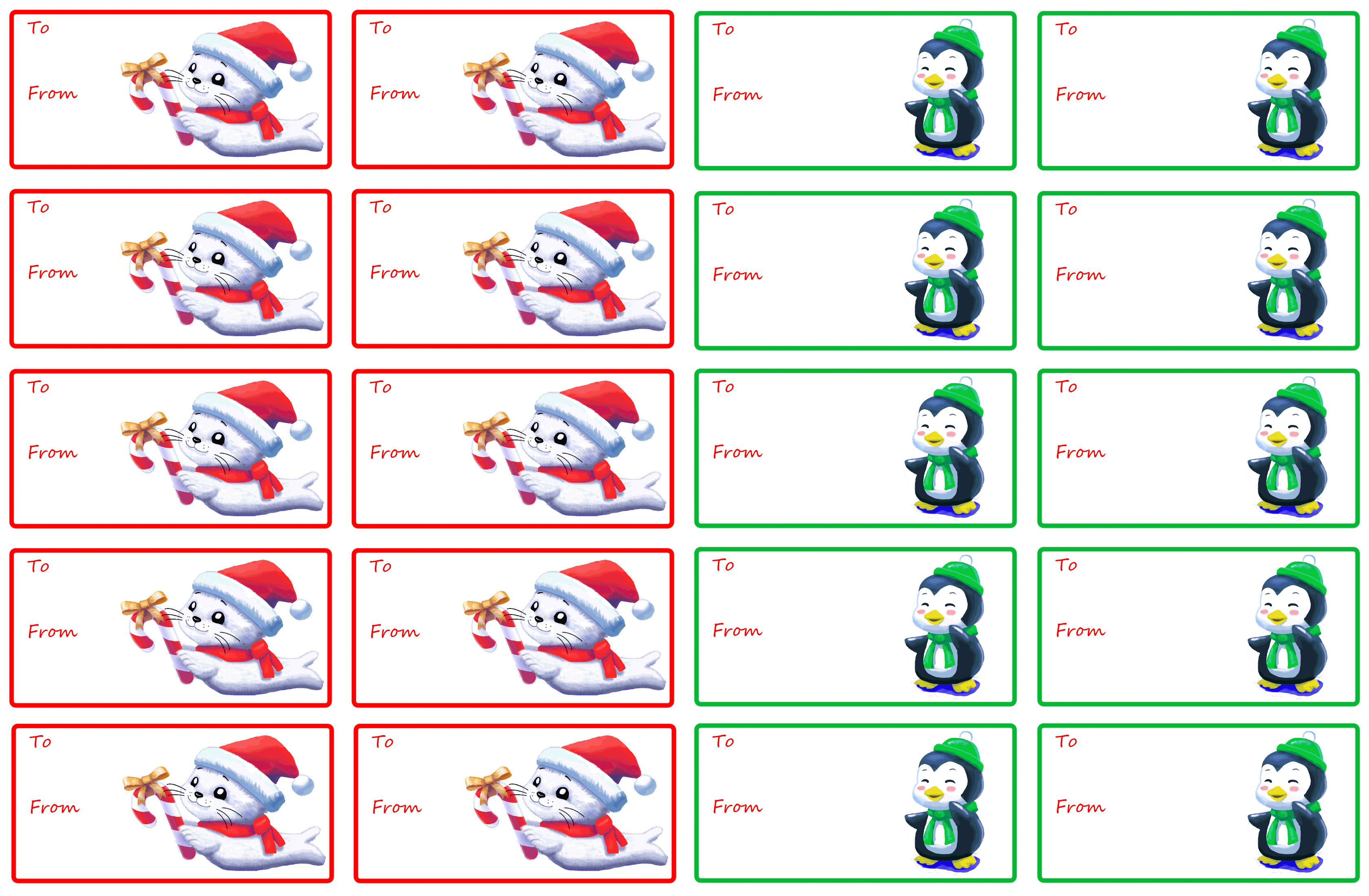 Labels for christmas presents