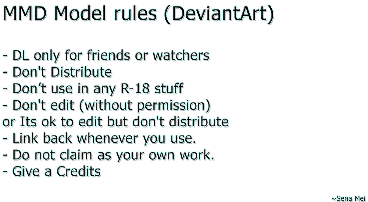 MMD DA Rules by Sena-Mei-Draw on DeviantArt