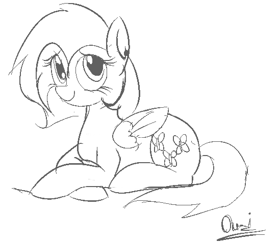 Fluttershy Short Hair - Sketch