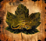 Leaf Painting: Sleeping Dragon by Culpeo-Fox