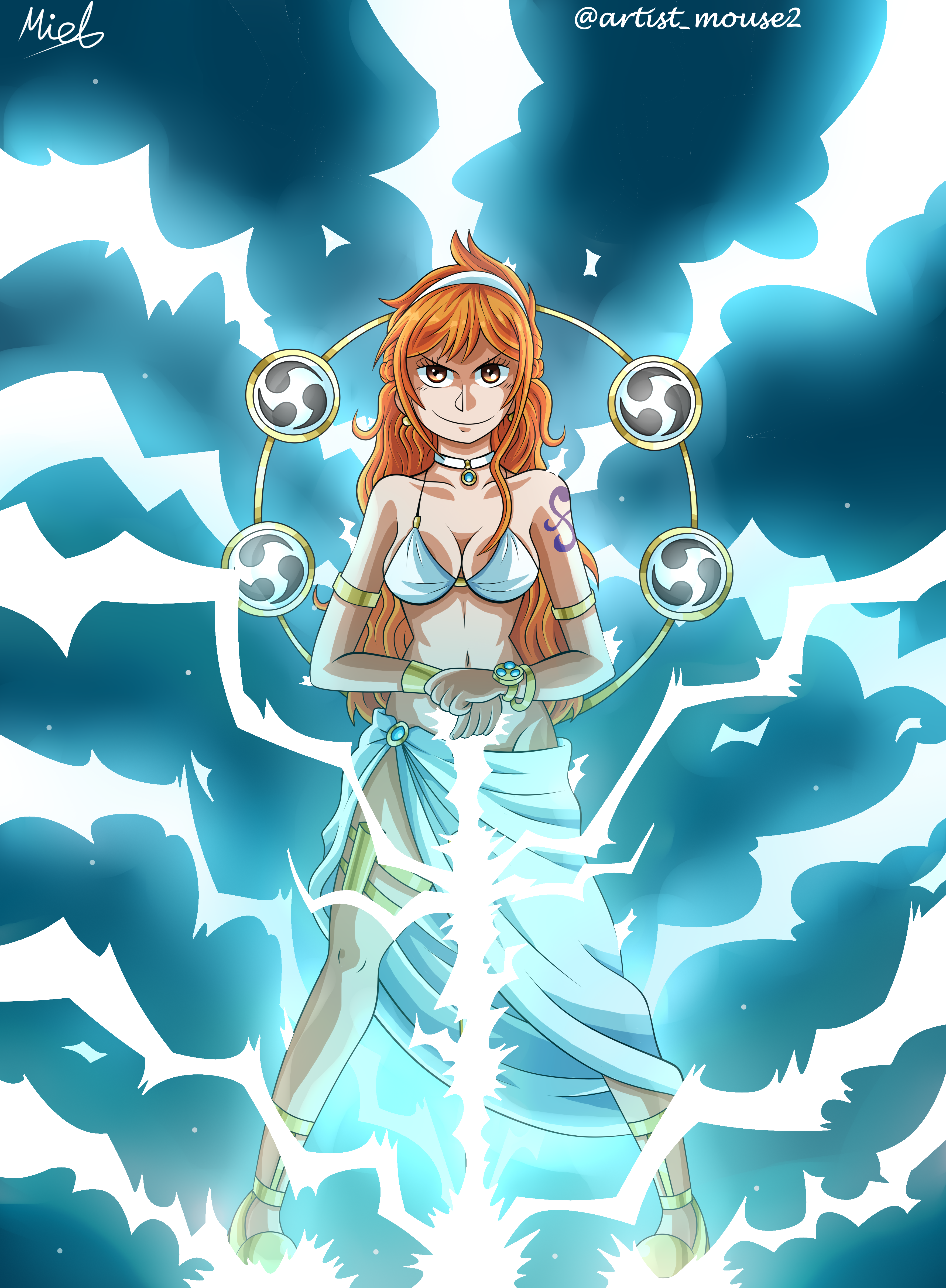 Nami, but with the Goro Goro no mi (Enel's Fruit) by TheArtistMouse on  DeviantArt