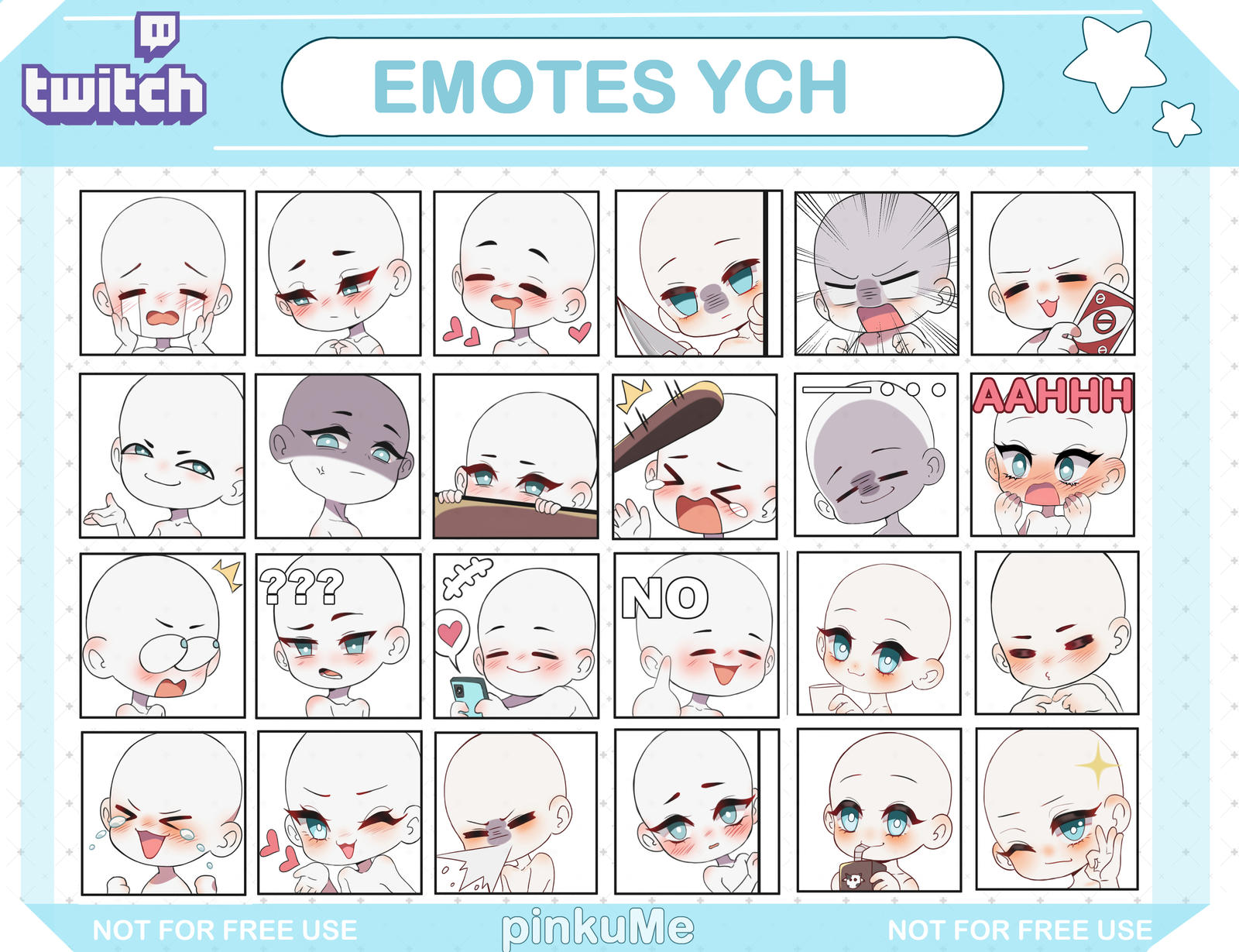Emote commissions - OPEN - 4/4 slots by pinkuMe on DeviantArt