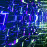 Blue and Green Mirrored Tunnel Dual Monitor