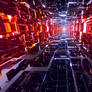 Black and Red Mirrored Tunnel - Wallpaper