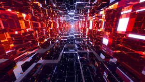 Black and Red Mirrored Tunnel - Wallpaper