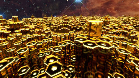 Gold Hexagon Field - Wallpaper