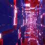 Red, Pink and Blue Mirrored Tunnel - Wallpaper