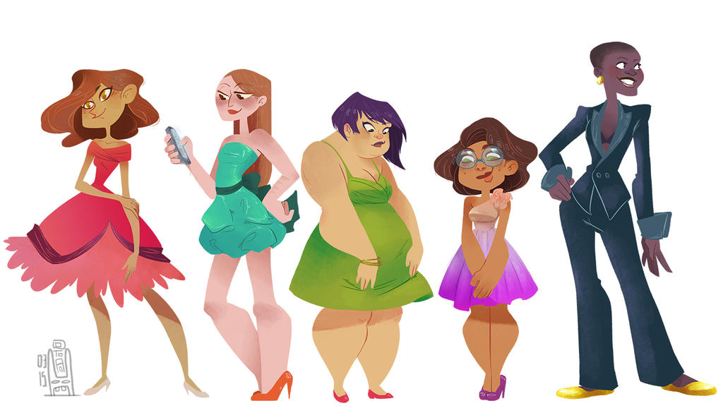 Prom gals by SuperOotoro on DeviantArt