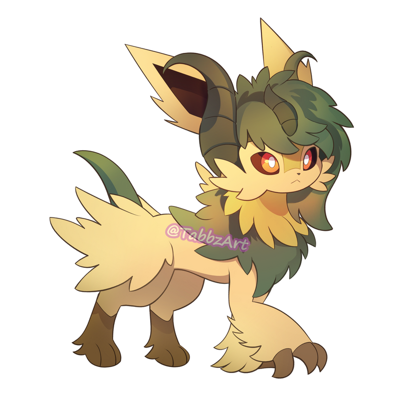 Absol - Jolteon - Skiddo fusion commission by TabbzArt on DeviantArt