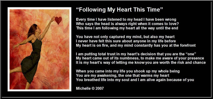 Following My Heart This Time