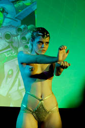 Hayley Jane burlesque as the Green Ranger III