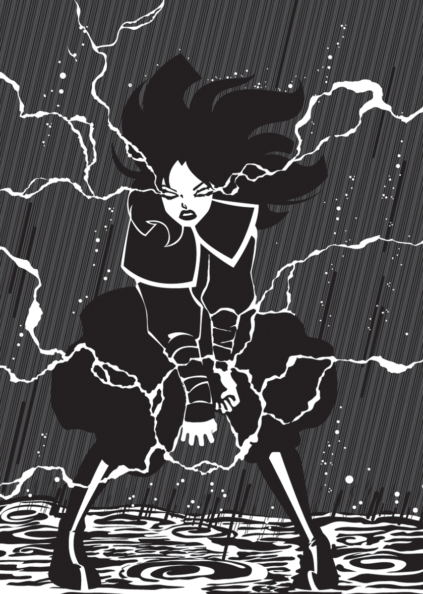 Azula Lightning - Black and White